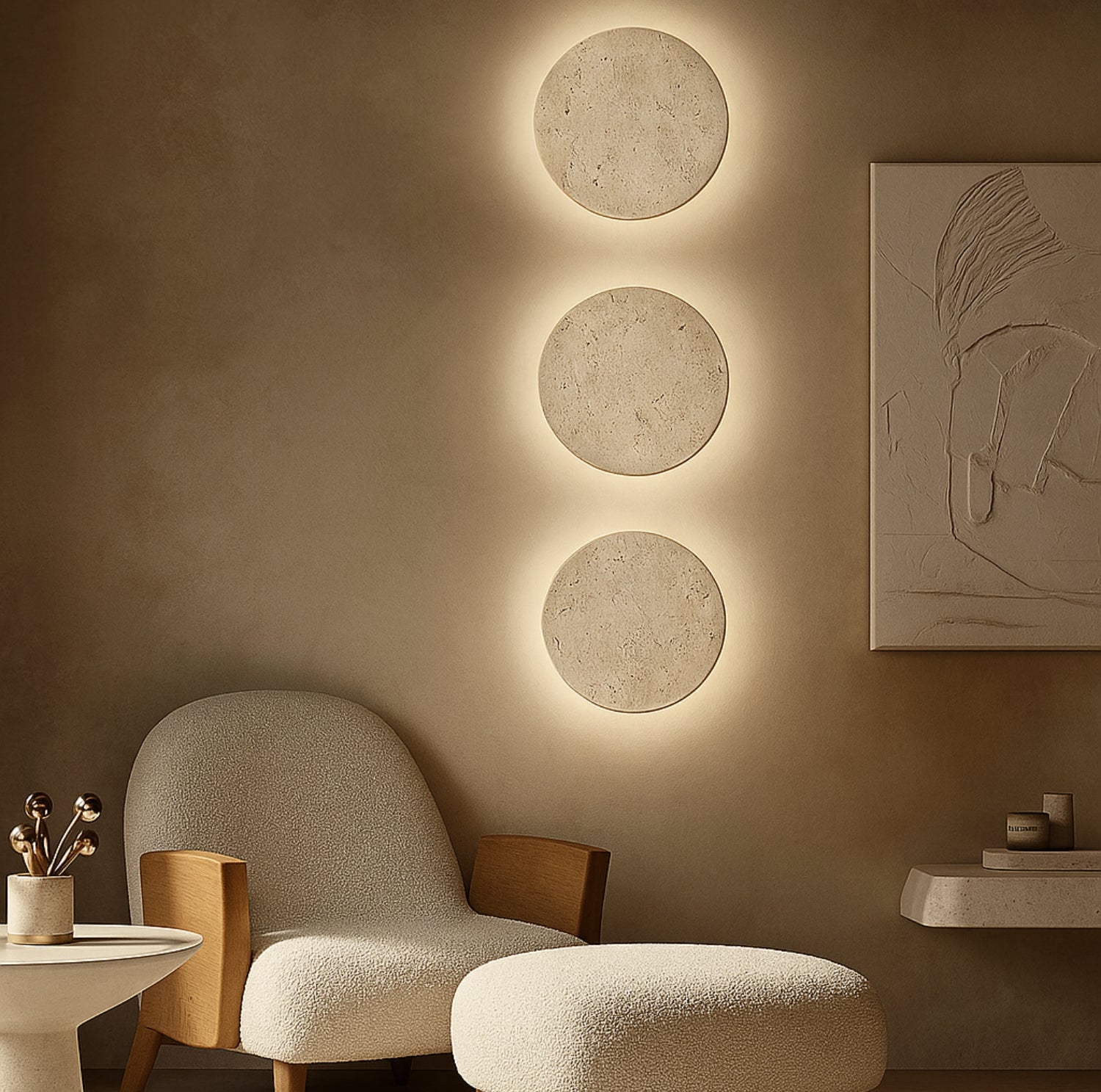 Nomaenest Althéra - Minimalist Stone Wall Lamp