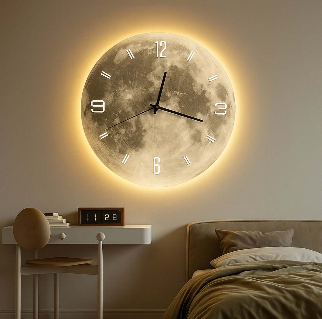 Nomaenest Éclunaire - Large Moon Wall Clock