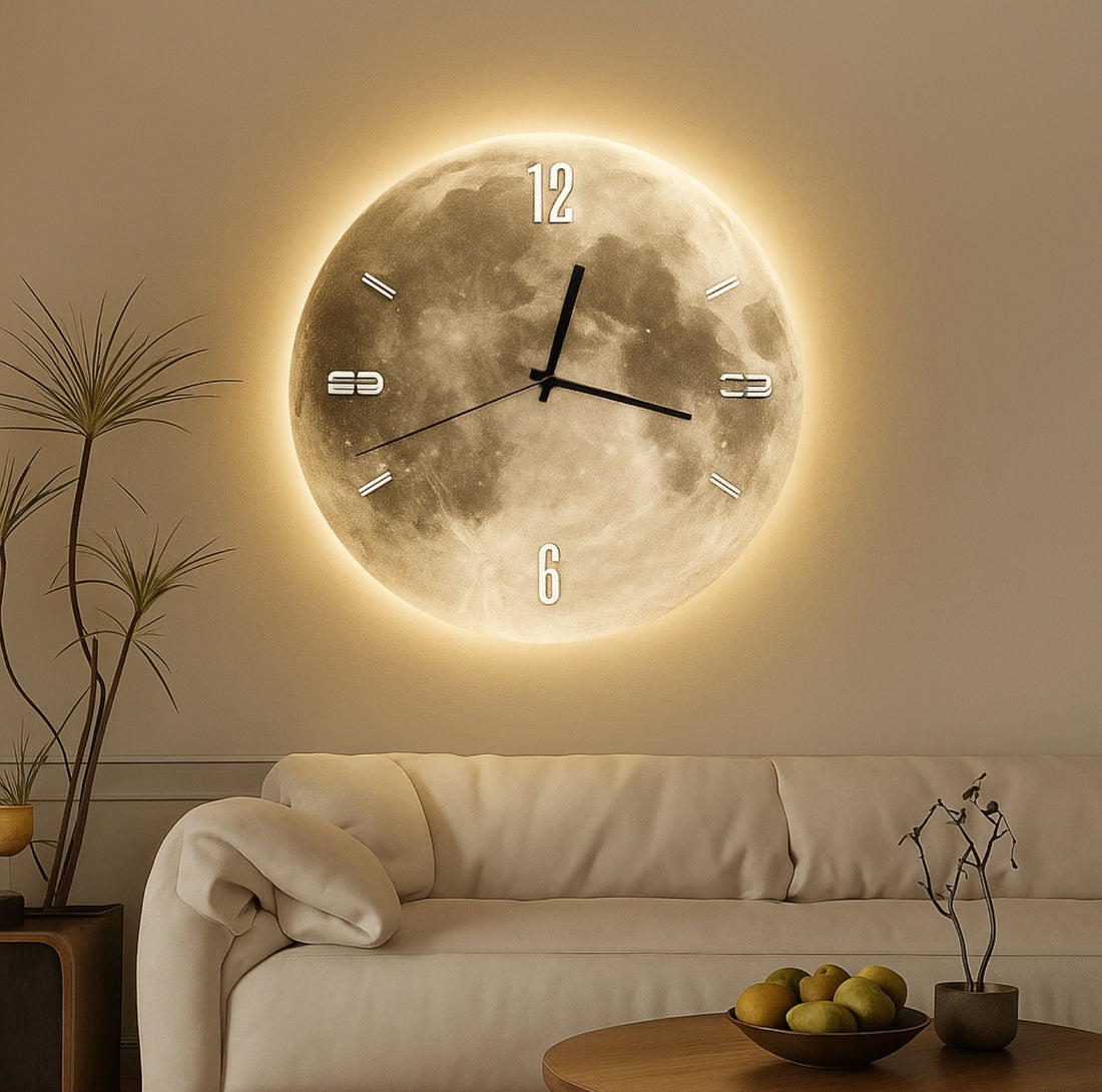 Nomaenest Éclunaire - Large Moon Wall Clock